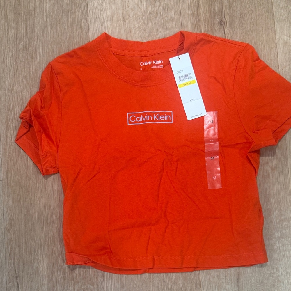 Calvin Klein Logo Orange Crop Top